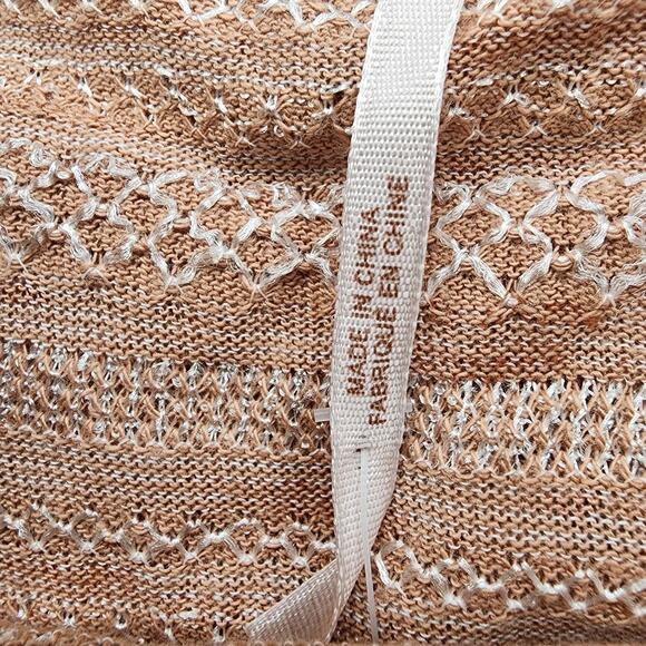 NEW Free People Top Womens XL Pink Cream Doe Combo Heirloom Ruffle Rounded Hem - Picture 6 of 12